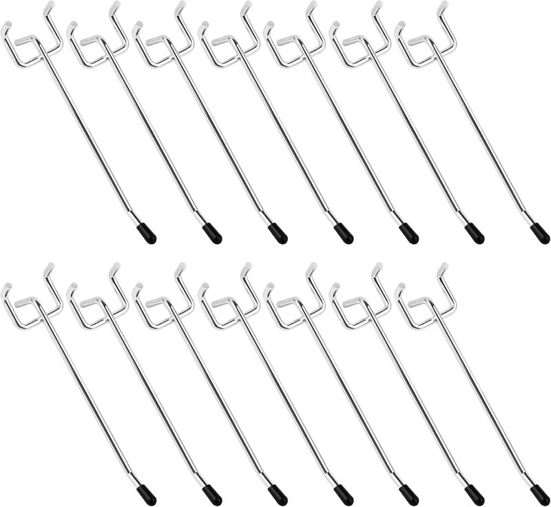 Hogurity Pegboard Hook 50 Pcs, Sturdy L Shape Galvanized Metal Fit for 1/4 and 1/8 Pegboard, Organizer Kit for Garage Tool Storage - Image 1